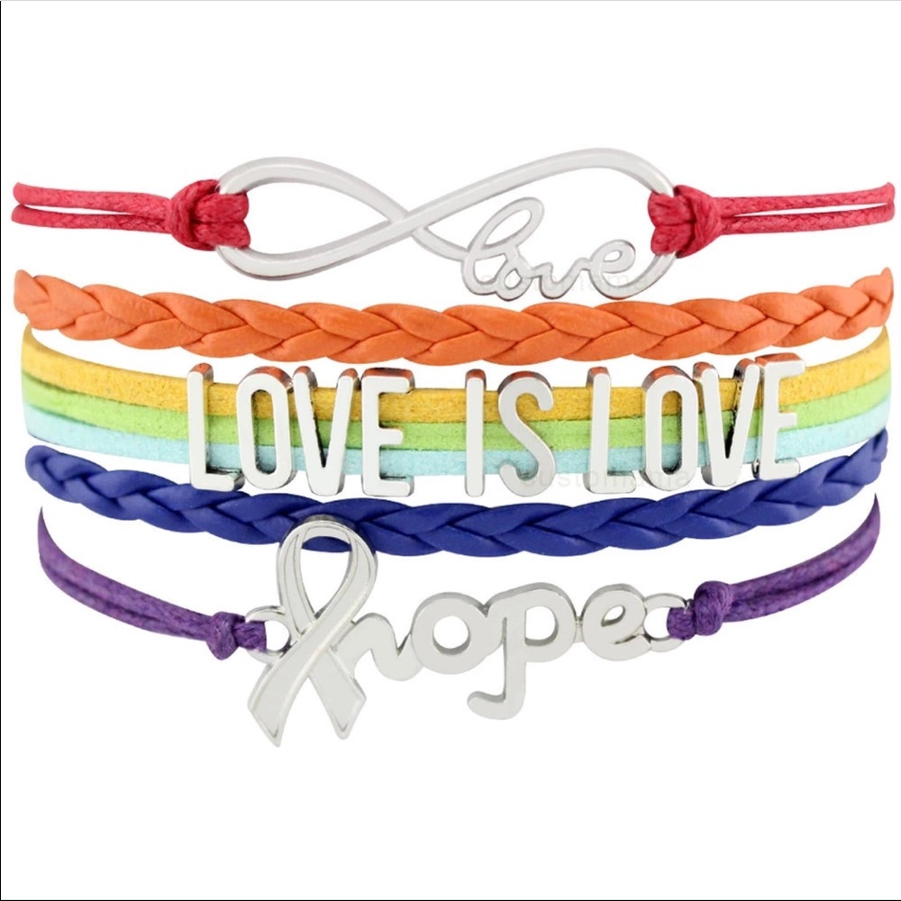 Love is love unisex bracelet pride rainbow